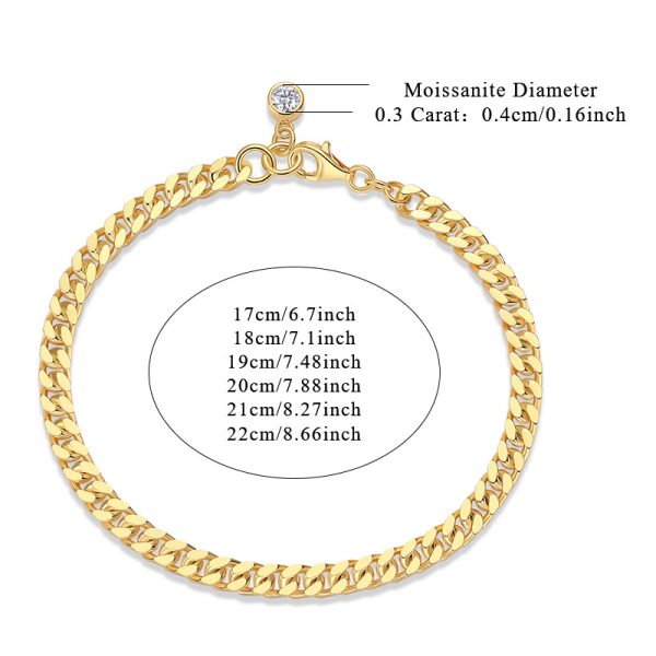 Silver Miami Cuban Link Bracelets With Diamond - Image 5