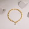 Cuban chain sterling silver bracelets for women, made of sterling silver