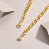 Cuban chain bracelet, sterling silver bracelet for women, detail view image