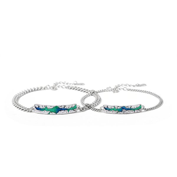 925 Sterling Silver Aurora Couple Bracelet set