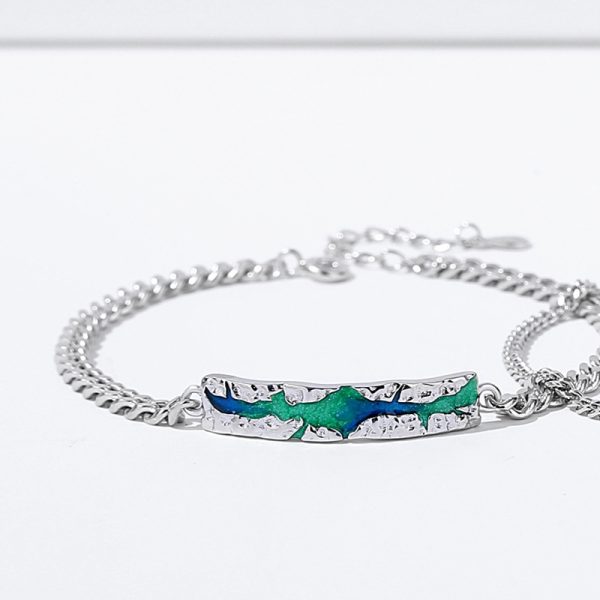 925 Sterling Silver Couple Aurora Bracelet for men