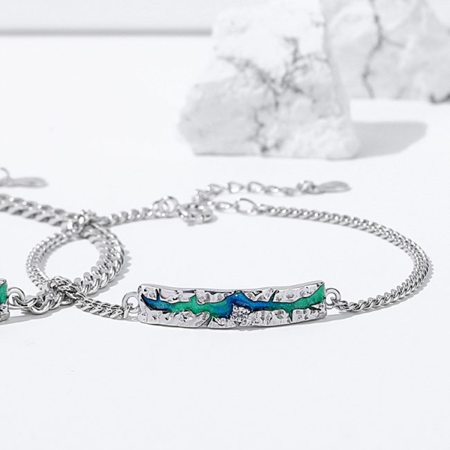 925 Sterling Silver Couple Aurora Bracelet for women