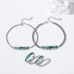 925 Sterling Silver Couple Bracelet With Aurora bracelet, made of 925 sterling, the couples same desgin