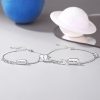 A pair of 925 Sterling Silver Couple Bracelet with heart, made of sterling silver, mens bracelet weight about 5.74g, womens bracelet weight about 3.11g,