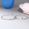 925 sterling silver heartbeat bracelet for couples