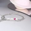 925 Sterling Silver Couple Bracelet With Heartbeat Bracelet women bracelet