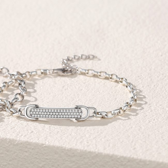 925 Sterling Silver Couple Bracelet With Love U letter