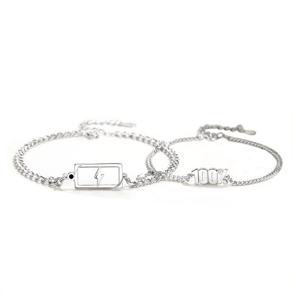 925 Sterling Silver Couple Bracelets With 100% Charged blank bracelet