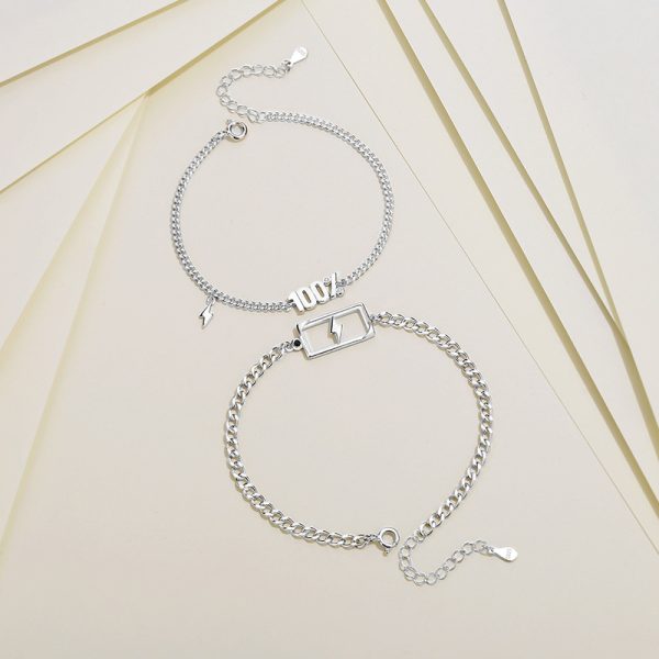 925 Sterling Silver Bracelets for couple With 100% Charged