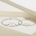 925 Sterling Silver Couple Bracelets With 100% Charged, made of 925 sterling