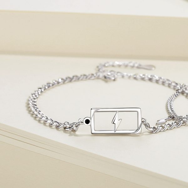 925 Sterling Silver Couple Bracelets With 100% Charged - Image 4