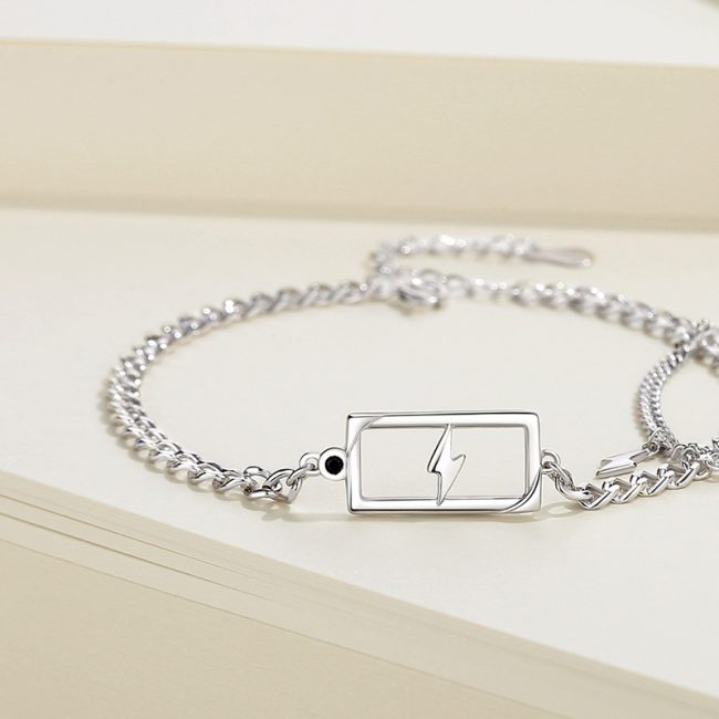 925 Sterling Silver Couple Bracelets With 100% Charged - Image 4