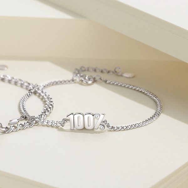 925 Sterling Silver Couple Bracelets With 100% Charged women bracelet