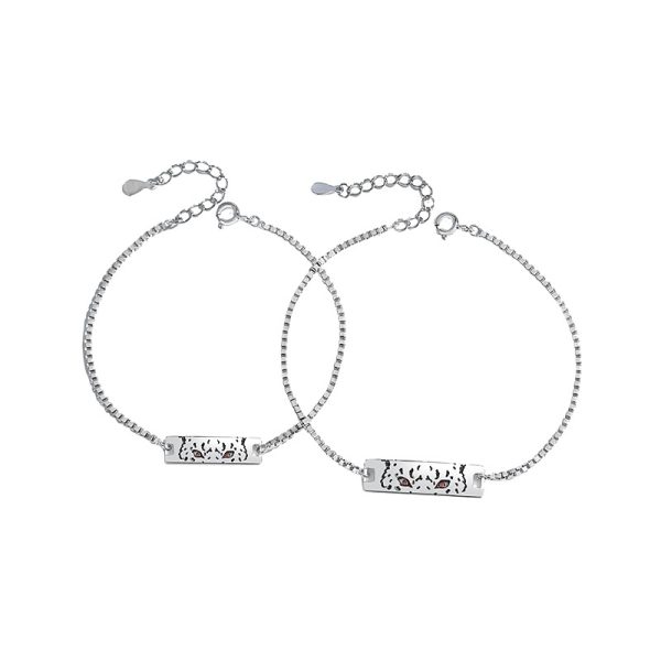 925 Sterling Silver Couple Bracelet With Love U letter