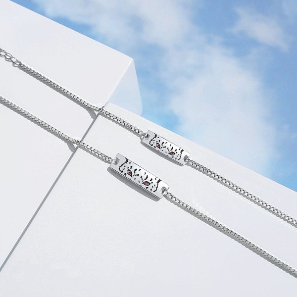 Sterling Silver Couple Bracelets With Cheetah Bracelet detail view image