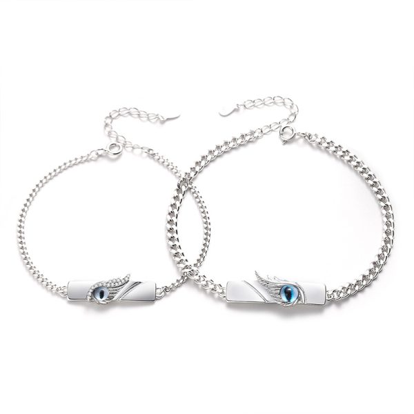 925 Sterling Silver Couple Bracelets With Evil Eye - Image 6