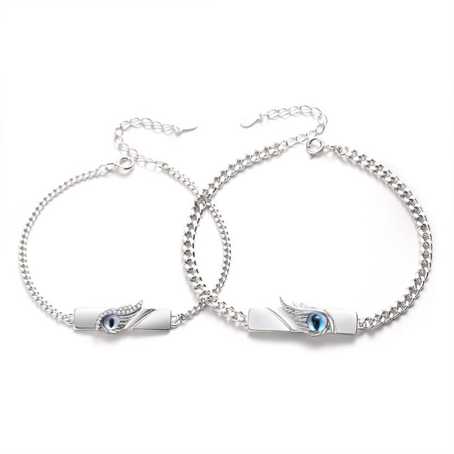 925 Sterling Silver Couple Bracelets With Evil Eye - Image 6