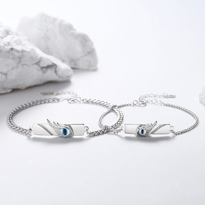 925 Sterling Silver Couple Bracelets With Evil Eye