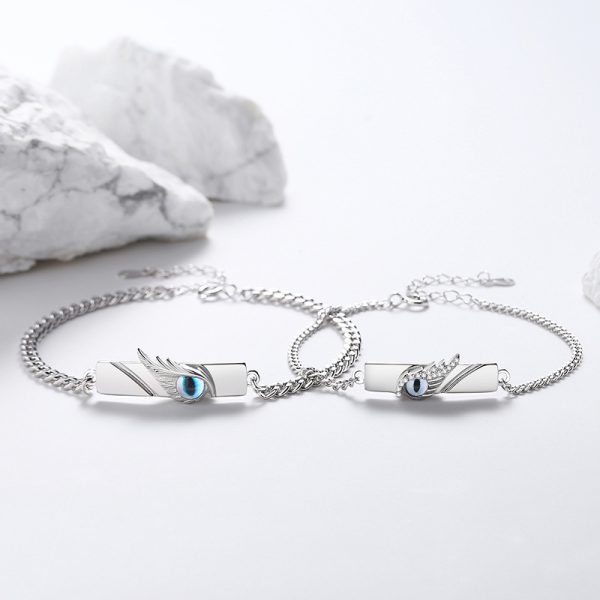 925 Sterling Silver Couple Bracelets With Evil Eye