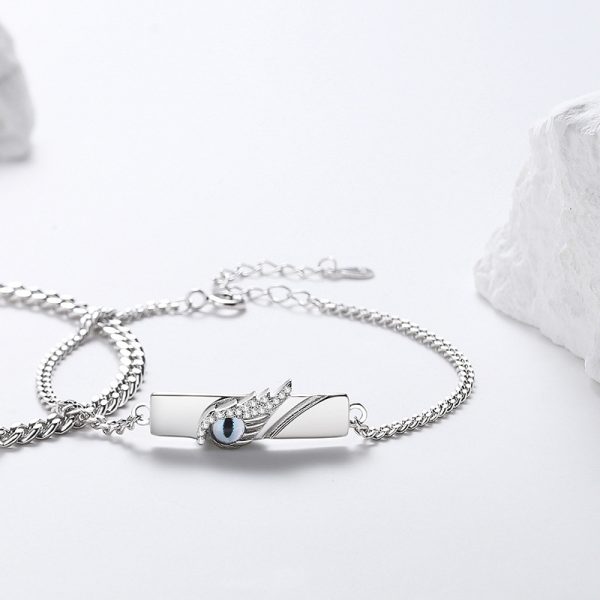 925 Sterling Silver couple Evil Eye bracelet for women