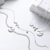 925 Sterling Silver Couple Heartbeat Bracelet with Cuban Link Chain bracelet set