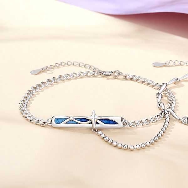 925 Sterling Silver Couple Star Sign Bracelet for men