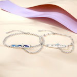 925 Sterling Silver Couple Bracelet with Star Sign, made of 925 sterling, Sterling Silver Bead Centerpiece Silver Pendant