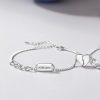 925 Sterling Silver Couple heart Bracelet for women