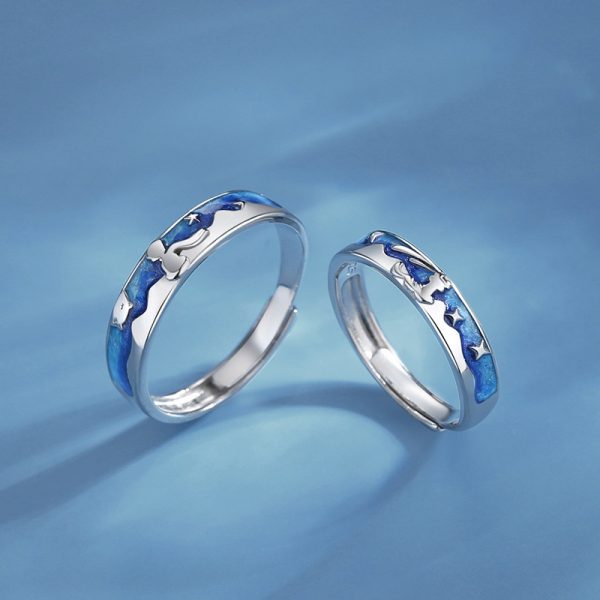 925 Sterling Silver Couple Prince & Fox Rings - Image 7