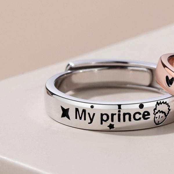 925 Sterling Silver Couple rings with prince for women