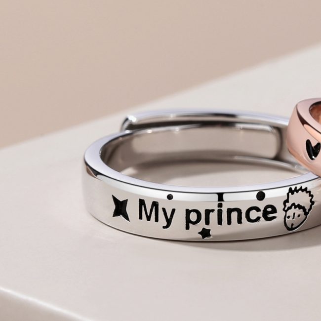 925 Sterling Silver Couple rings with prince for women