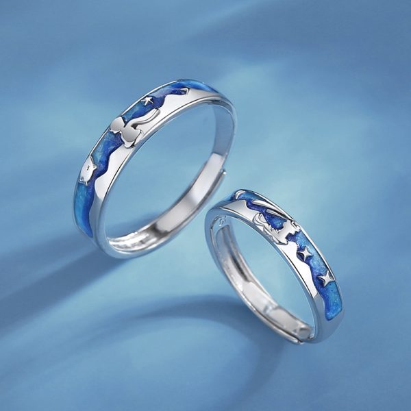 925 Sterling Silver Couple Prince & Fox Rings - Image 5
