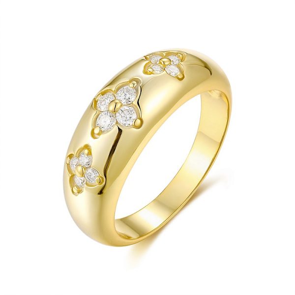925 Sterling Silver Diamond Flower Ring For Women - Image 4