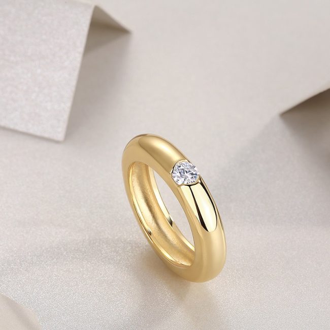 Sterling Silver Rings For Women With 4mm Diamond