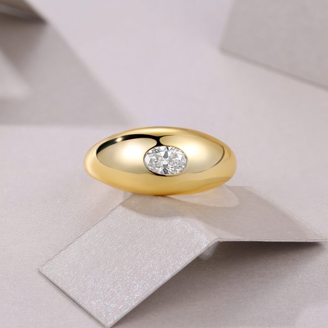 925 Sterling Silver Rings For Women With Oval Diamond