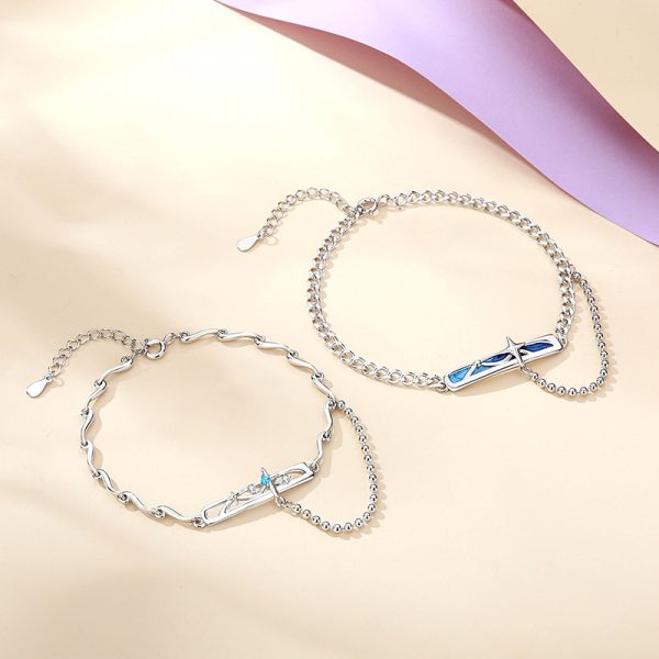 925 Sterling Silver Star Sign Bracelet for couples