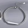 Couple Bracelet Sterling Silver Box Chain Bracelet blank women bracelet