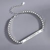 Couple Bracelets Silver for women, Engraving the word "you complete me"