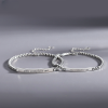 silver couple bracelet with box chain, made of sterling silver, men bracelet weight about 4.5g, women bracelet weight about 3.1g,