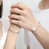 Couple Bracelet Silver Box Chain Bracelet wear view image