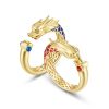Couple Ring Sterling Silver With Dragon Phoenix
