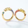 Couple Ring Sterling Silver With Dragon Phoenix pair ring