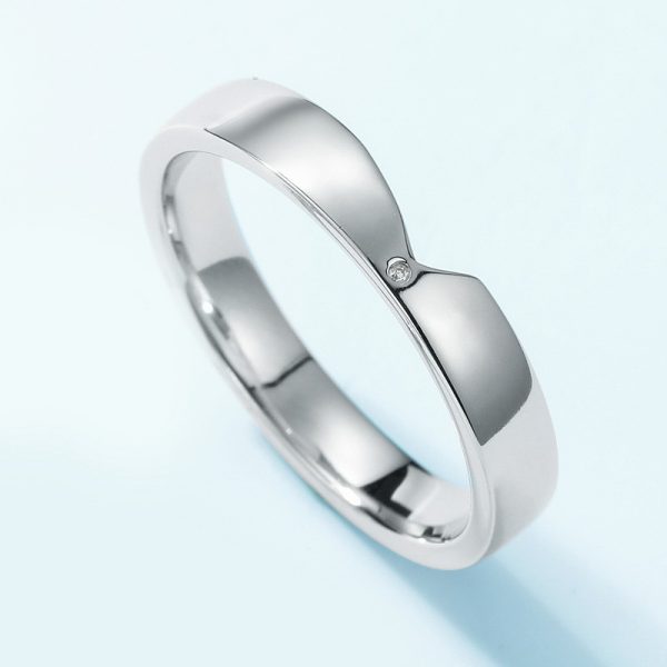 Couple Ring Sterling Silver With Heart Diamond Ring - Image 4