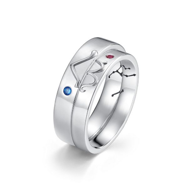 Couple Ring Sterling Silver With Lovebirds blank view