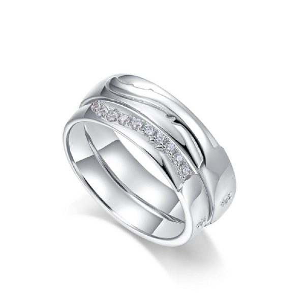 Couple Ring Sterling Silver With Snowflake - Image 6