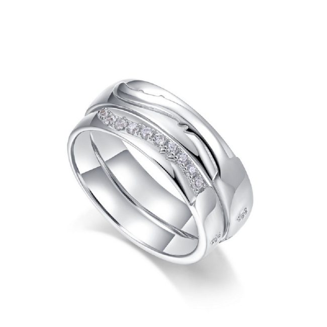 Couple Ring Sterling Silver With Snowflake - Image 6
