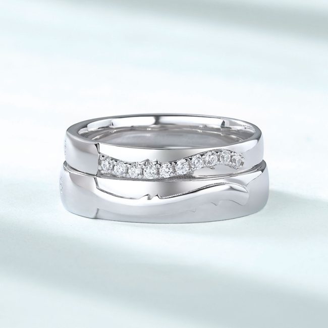 Couple Ring Sterling Silver With snowflake