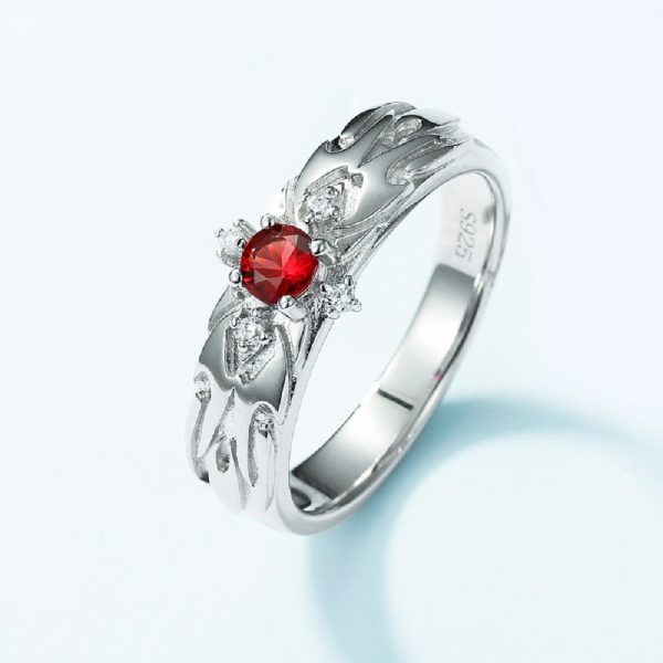 Diamond Couple Ring Sterling Silver With Dragon And Phoenix Wedding Rings - Image 2