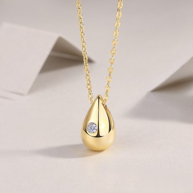 Diamond Pendant Sterling Silver Necklace For Her