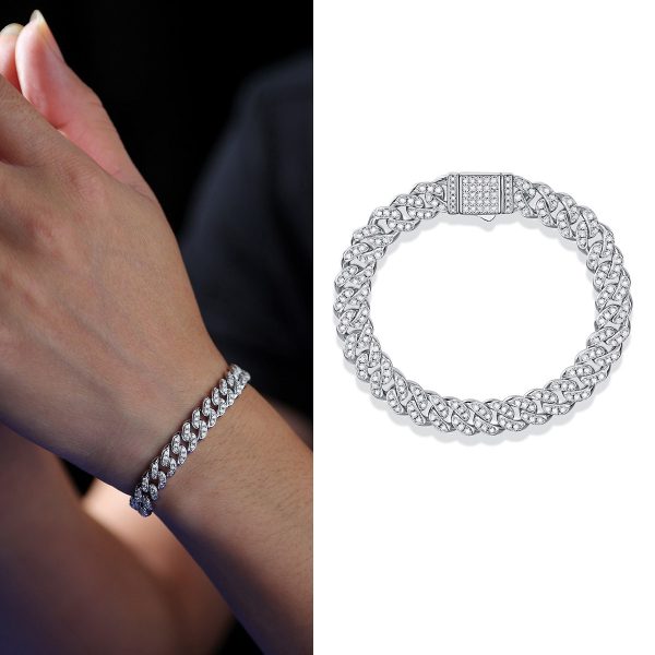 Pandora Cuban Link Bracelet Sterling Silver With Pavé Diamond
